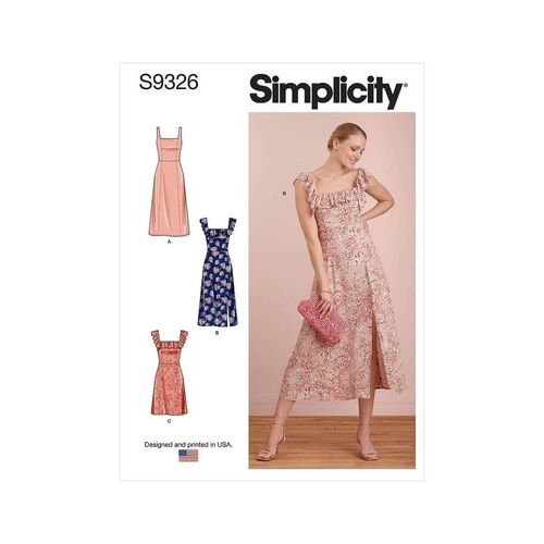 Patron Simplicity 9326 - Robe Femme À Bretelles Avec Haut Ajusté Du 34 Au 50 (Fr) S9326.H5