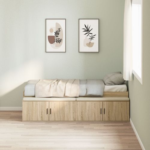 Vidaxl Cadre De Lit De Rangement Chêne Sonoma 100x200 Cm