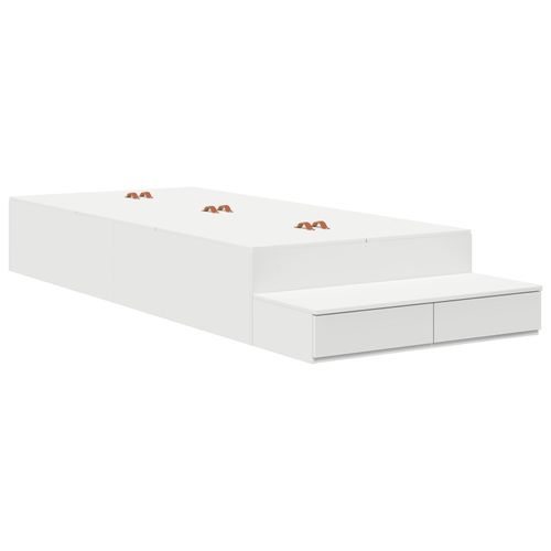 Vidaxl Cadre De Lit De Rangement Blanc Bois D'ingénierie 80 X 200 Cm