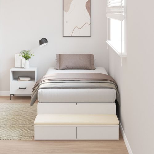 Vidaxl Cadre De Lit Avec Rangement Blanc Bois D'ingénierie