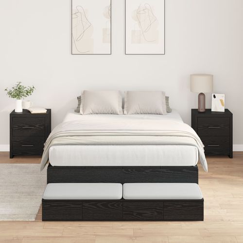 Vidaxl Cadre De Lit Chêne Noir 120x200 Cm