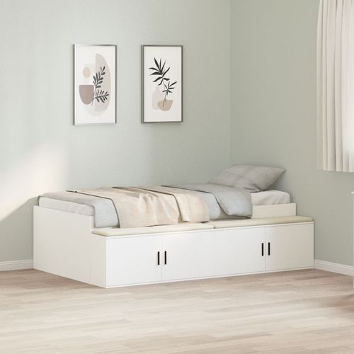 Vidaxl Cadre De Lit De Rangement Blanc 80x200 Cm
