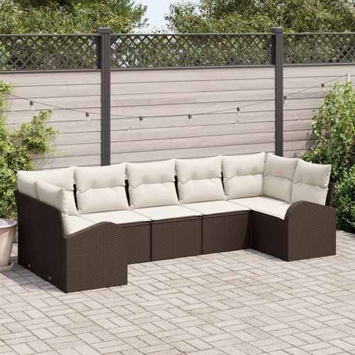 Vidaxl Set De Canapé De Jardin Ensemble De 7 Beige Rattan