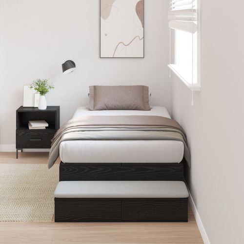Vidaxl Cadre De Lit De Rangement Chêne Noir Bois D'ingénierie 75 X 190 Cm