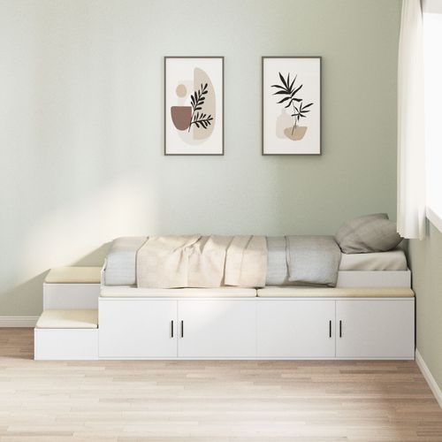 Vidaxl Lit De Rangement Blanc 75x190 Cm