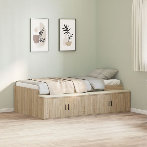 Vidaxl Cadre De Lit De Rangement Chêne Sonoma 80x200 Cm