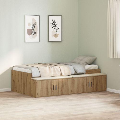 Vidaxl Cadre De Lit De Rangement Chêne Artisan 80x200 Cm
