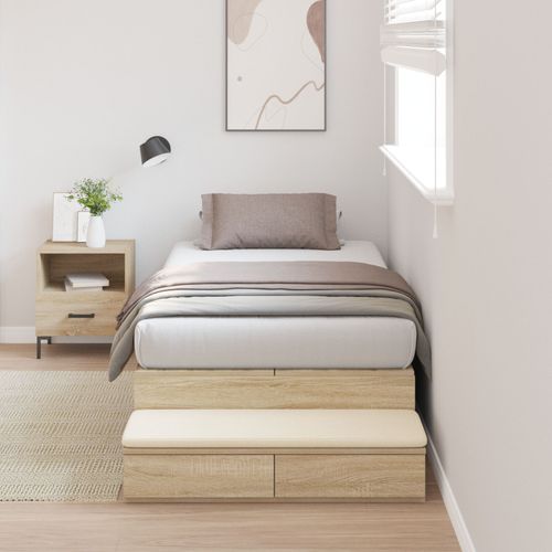 Vidaxl Cadre De Lit De Rangement Chêne Sonoma Bois D'ingénierie