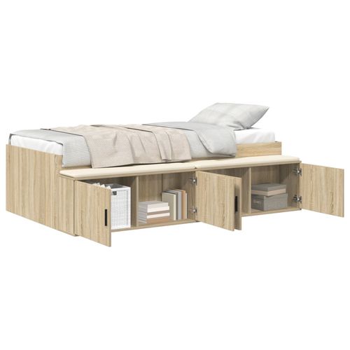 Vidaxl Cadre De Lit De Rangement Chêne Sonoma 90x200 Cm