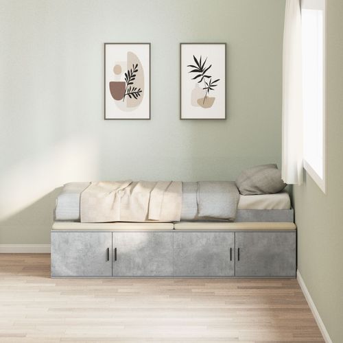 Vidaxl Cadre De Lit Gris Béton 100x200 Cm
