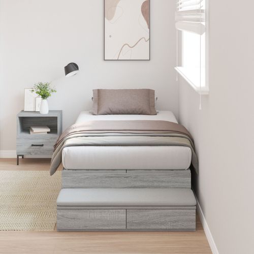 Vidaxl Cadre De Lit De Rangement Gris Sonoma 80x200 Cm