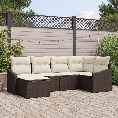 Vidaxl Set De Salle À Manger De Jardin 6 Pièces Marron Osier Synthétique