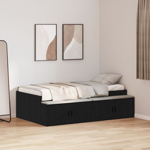 Vidaxl Cadre De Lit De Rangement Chêne Noir 80x200 Cm