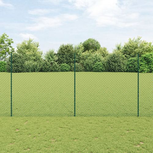 Vidaxl Clôture En Treillis Métallique Avec 10 U Posts Vert 1,6x10 M Acier
