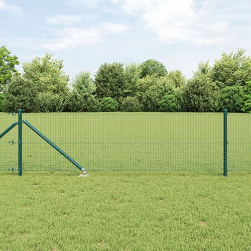 Vidaxl Ensemble De Poteaux De Clôture Pvc Pack De 2 Vert Pvc, Métal