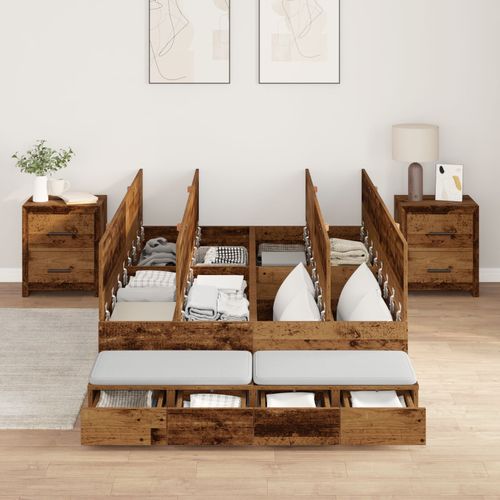 Vidaxl Cadre De Lit En Bois Ancien 120x200 Cm