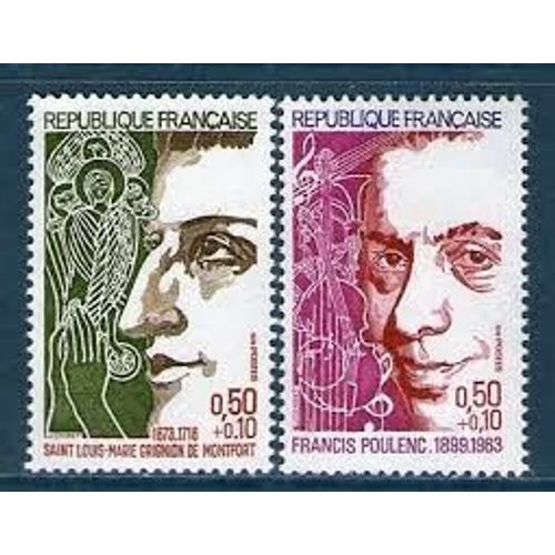 Grignion De Montfort Et Poulenc La Paire Année 1974 N° 1784 1785 Yvert Et Tellier Luxe