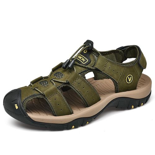 Mixidelai En Cuir Véritable Hommes Chaussures Été Nouvelle Grande Taille Hommes Sandales Hommes Sandales Mode Sandales Pantoufles Grande Taille 38-47