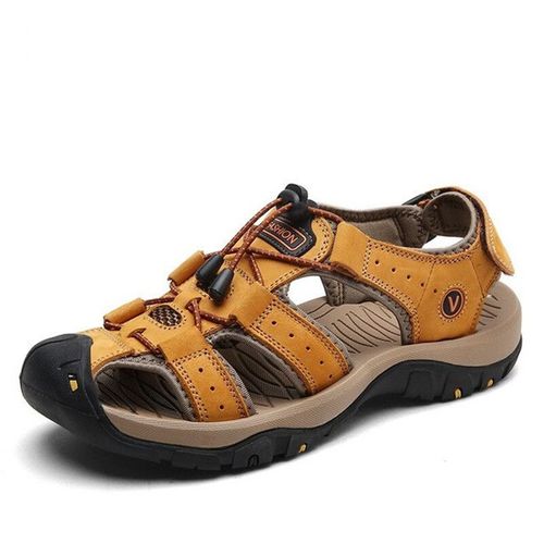Mixidelai En Cuir Véritable Hommes Chaussures Été Nouvelle Grande Taille Hommes Sandales Hommes Sandales Mode Sandales Pantoufles Grande Taille 38-47