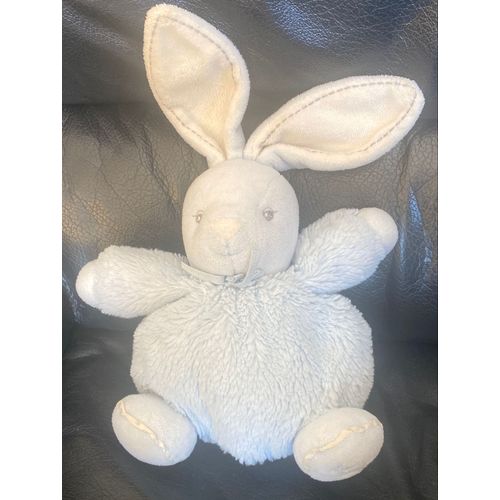Peluche doudou lapin boule bleu blanc KALOO 18-30cm