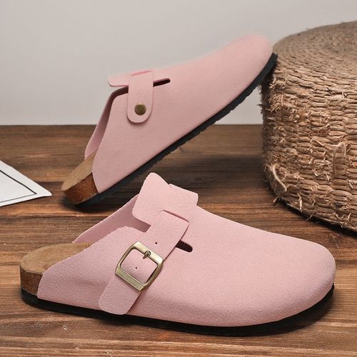 Sandales En Cuir Suédé Pour Hommes Et Femmes,Sabots En Liège,Pantoufles Close,Toboggans,Repose-Pieds De Santé