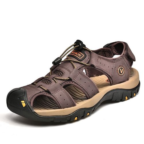 Mixidelai En Cuir Véritable Hommes Chaussures Été Nouvelle Grande Taille Hommes Sandales Hommes Sandales Mode Sandales Pantoufles Grande Taille 38-47