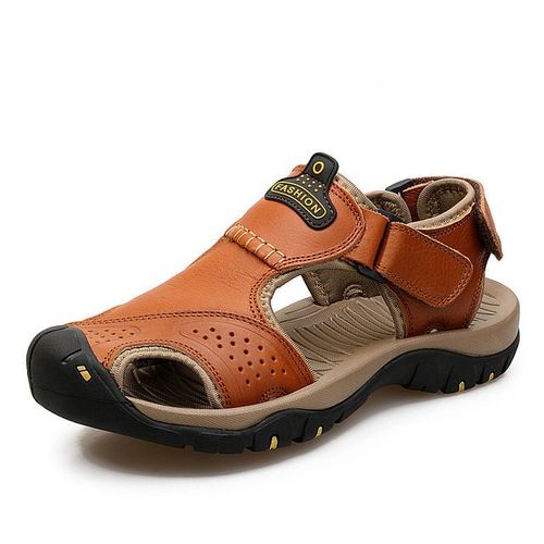Mixidelai En Cuir Véritable Hommes Chaussures Été Nouvelle Grande Taille Hommes Sandales Hommes Sandales Mode Sandales Pantoufles Grande Taille 38-47