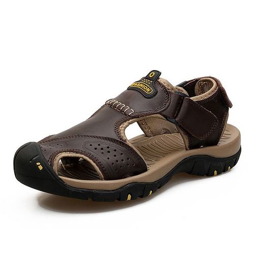 Mixidelai En Cuir Véritable Hommes Chaussures Été Nouvelle Grande Taille Hommes Sandales Hommes Sandales Mode Sandales Pantoufles Grande Taille 38-47