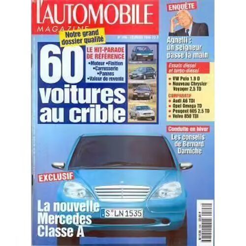 L'Automobile Magazine 596 De 1996 Chrysler Voyager 2.5 Td Se Confort,Volvo 850 2.5 Tdi Glt,Audi A6 2.5 Tdi,Opel Omega 2.5 Td Cd,Peugeot 605 2.5 Srdt,Honda Accord 2.0 Tdi,Polo 1.9d Gt,Agnelli,Audi Tts,