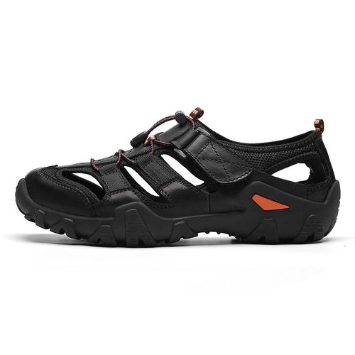Sandales D'été En Cuir Véritable Pour Hommes,Antidérapantes,Respirantes,Pour L'extérieur,Trekking,Chaussures De Plage Décontractées,Mocassins,Grande Taille 38-48