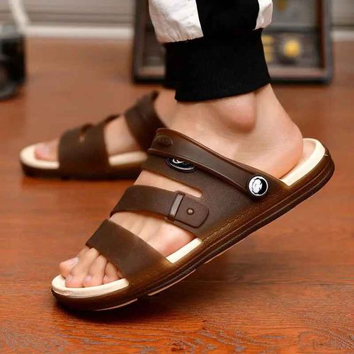 Sandales Hommes Pantoufles En Plein Air Plage Chaussures Décontractées Zapatos De Hombre Intérieur Durable Anti-Dérapant Peep Toe 2023