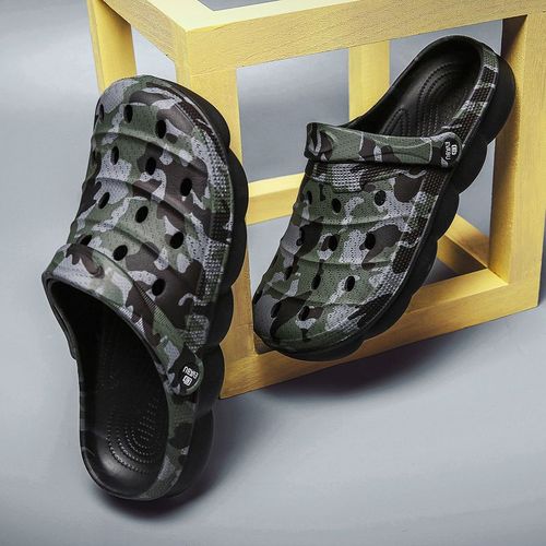 Sandales D'été Pour Hommes,Chaussures De Jardin Camouflage,Sabots En Caoutchouc,Pantoufles De Plage,De Marche Aquatique,Grande Taille,2021