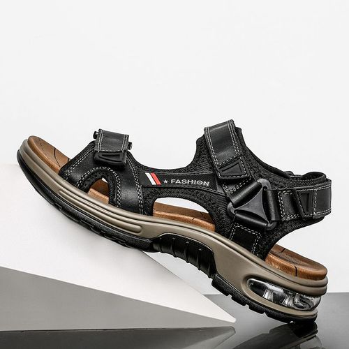 Sandales D'été De Marque En Cuir Véritable Pour Hommes,Pantoufles De Gladiateur,Sandales De Plage,Douces Et Confortables,Chaussures De Pataugeoire D'extérieur 38-48