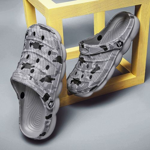 Sandales D'été Pour Hommes,Chaussures De Jardin Camouflage,Sabots En Caoutchouc,Pantoufles De Plage,De Marche Aquatique,Grande Taille,2021
