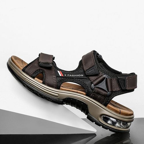 Sandales D'été De Marque En Cuir Véritable Pour Hommes,Pantoufles De Gladiateur,Sandales De Plage,Douces Et Confortables,Chaussures De Pataugeoire D'extérieur 38-48