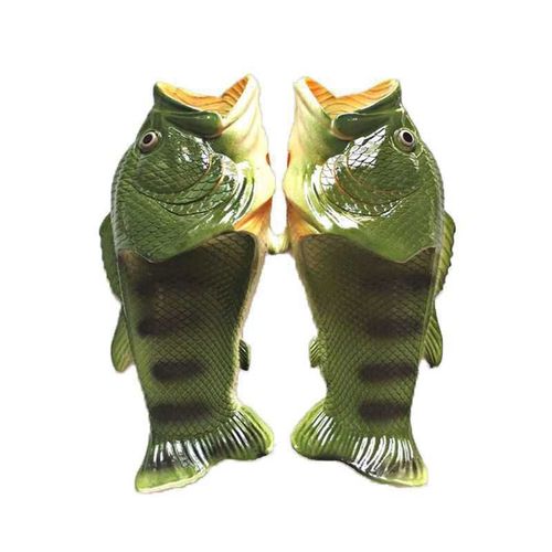 Pantoufles De Poisson Amusantes Pour Hommes,Sandales De Plage En Plein Air,Grande Taille 46 47,Cadeau Pour Les Amateurs De Pêche,Pantoufles De Basse,Chaussures Unisexes