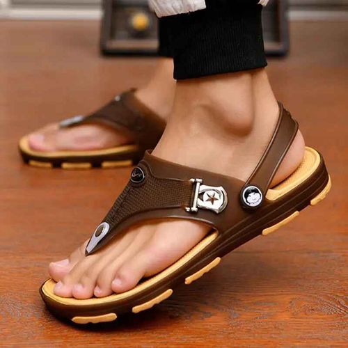 Sandales Hommes Pantoufles En Plein Air Plage Chaussures Décontractées Zapatos De Hombre Intérieur Durable Anti-Dérapant Peep Toe 2023