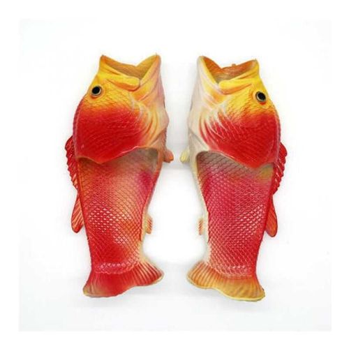 Pantoufles De Poisson Amusantes Pour Hommes,Sandales De Plage En Plein Air,Grande Taille 46 47,Cadeau Pour Les Amateurs De Pêche,Pantoufles De Basse,Chaussures Unisexes