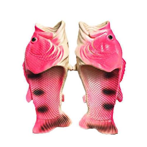 Pantoufles De Poisson Amusantes Pour Hommes,Sandales De Plage En Plein Air,Grande Taille 46 47,Cadeau Pour Les Amateurs De Pêche,Pantoufles De Basse,Chaussures Unisexes