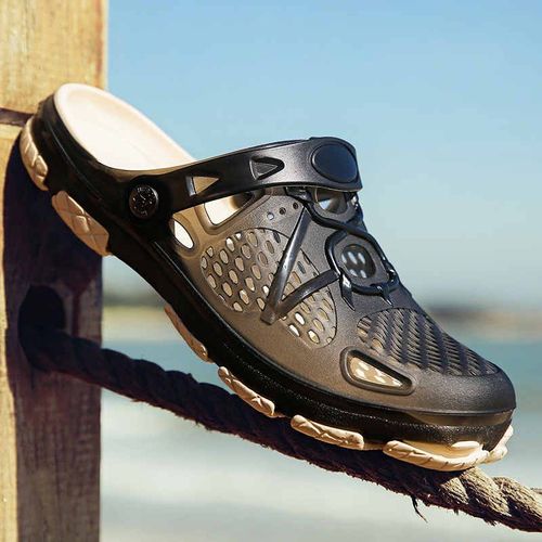 Sandales D'été Faites À La Main Pour Hommes,Chaussures D'eau De Jardin En Caoutchouc Souple,Grande Taille,Pantoufles Plates De Plage,X14,2023