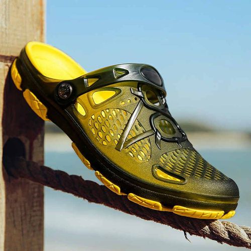Sandales D'été Faites À La Main Pour Hommes,Chaussures D'eau De Jardin En Caoutchouc Souple,Grande Taille,Pantoufles Plates De Plage,X14,2023