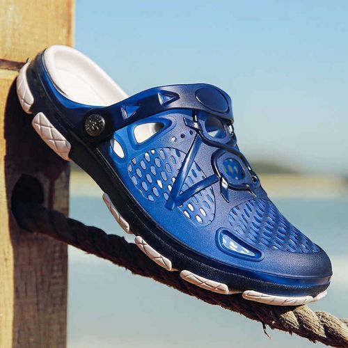 Sandales D'été Faites À La Main Pour Hommes,Chaussures D'eau De Jardin En Caoutchouc Souple,Grande Taille,Pantoufles Plates De Plage,X14,2023