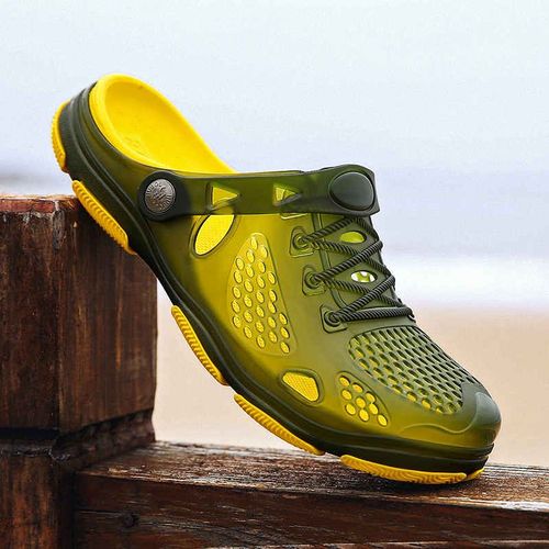 Sandales D'été Faites À La Main Pour Hommes,Chaussures D'eau De Jardin En Caoutchouc Souple,Grande Taille,Pantoufles Plates De Plage,X14,2023