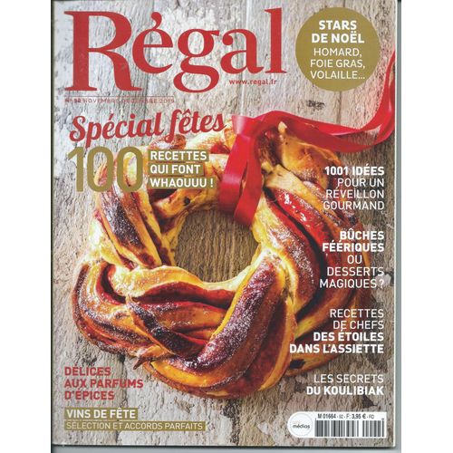 Magazine Régal N°92 (Novembre-Décembre 2019) Recettes, Cuisine