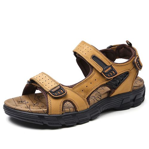 Marque Classique Hommes Sandales Été En Cuir Véritable Sandales Hommes En Plein Air Décontracté Léger Sandale Mode Hommes Baskets Taille 38-46