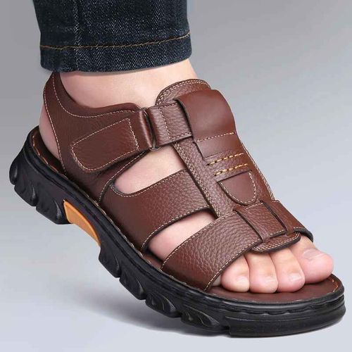 Vkwwhy-Sandales Romaines À Plateforme En Pu Souple Pour Homme,Pantoufles Peep Parker Non-Ald,Chaussures De Plage Et De Voyage,Été 2024