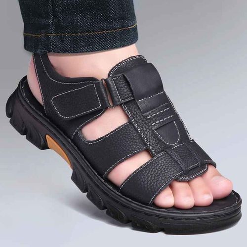 Vkwwhy-Sandales Romaines À Plateforme En Pu Souple Pour Homme,Pantoufles Peep Parker Non-Ald,Chaussures De Plage Et De Voyage,Été 2024