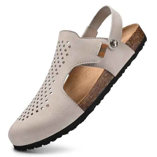 Mules En Faux Daim Pour Hommes,Sandales D'été En Liège,Sabots Marron,Design Classique,Pantoufles Pour Hommes,