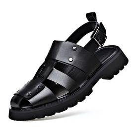 Sandales Gladiateur En Cuir Group Pour Homme,Chaussures De Luxe Élégantes Et Décontractées,À Plateforme,Pour Le Travail,Taille 48