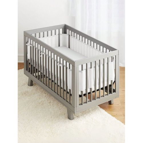 Tour De Lit De Bébé En Maille Respirante,Clôture De Coussin Monochrome,2 Pièces - Type Sq045-1white